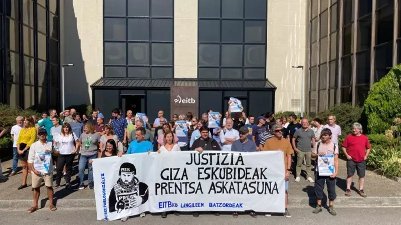 Dziennikarze i pracownicy telewizji publicznej w Euskadi protestowali przeciwko sytuacji Pabla Gonzáleza.