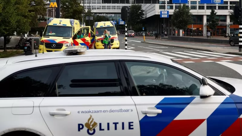 Imagen de las autoridades holandesa tras arrestar a un sospechoso tras un tiroteo en Rotterdam, Países Bajos, el 28 de septiembre de 2023.