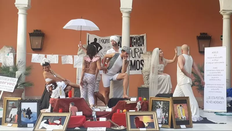 Protesta de los modelos de Bellas Artes.