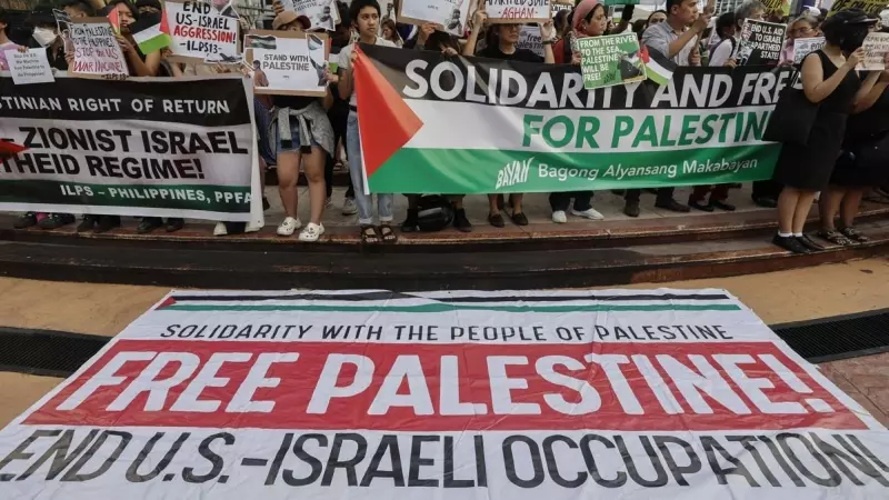 Protesta en favor de la causa palestina