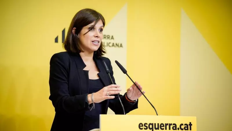 16/10/2023 - La portaveu d'ERC, Marta Vilalta, en la roda de premsa d'aquest dilluns.