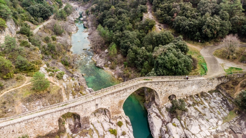 El pont de Pedret, a vista de drone