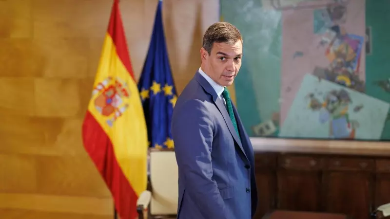 El secretario general del PSOE y presidente del Gobierno en funciones, Pedro Sánchez,  en el Congreso de los Diputados, a 9 de octubre de 2023, en Madrid