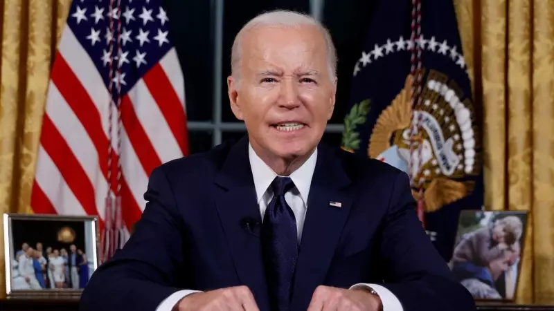 El presidente de EEUU, Joe Biden, en su discurso televisado desde la Casa Blanca, en Washington DC, a 19 de octubre de 2023.