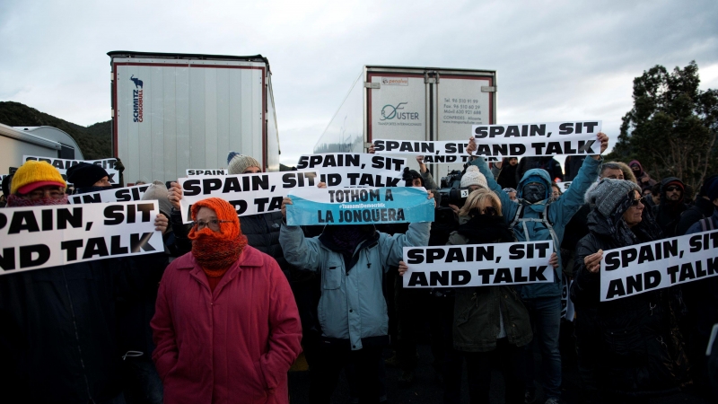 Una imagen de archivo de la acción convocada por Tsunami Democràtic en Girona, a 11 de noviembre de 2019.