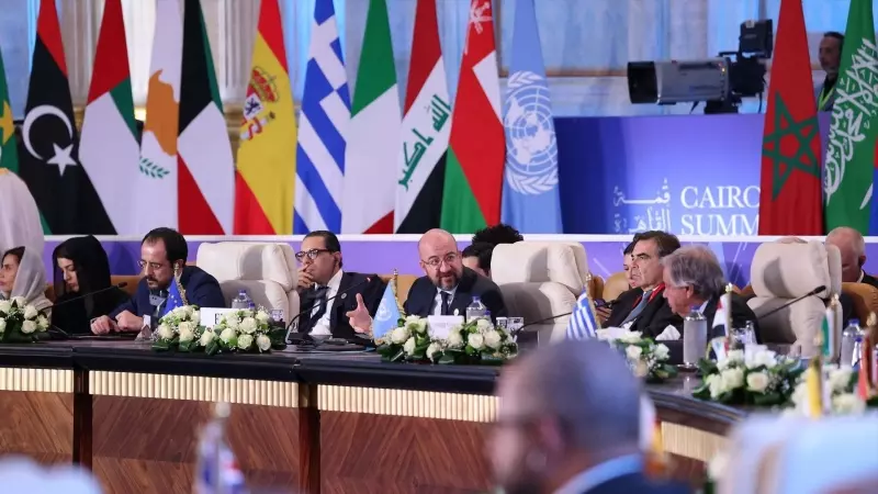 Los líderes mundiales durante la cumbre por la situación de Gaza, en Egipto, a 21 de octubre de 2023.