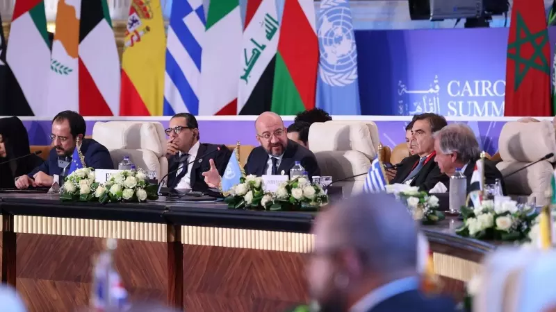 Los líderes mundiales durante la cumbre por la situación de Gaza, en Egipto, a 21 de octubre de 2023.