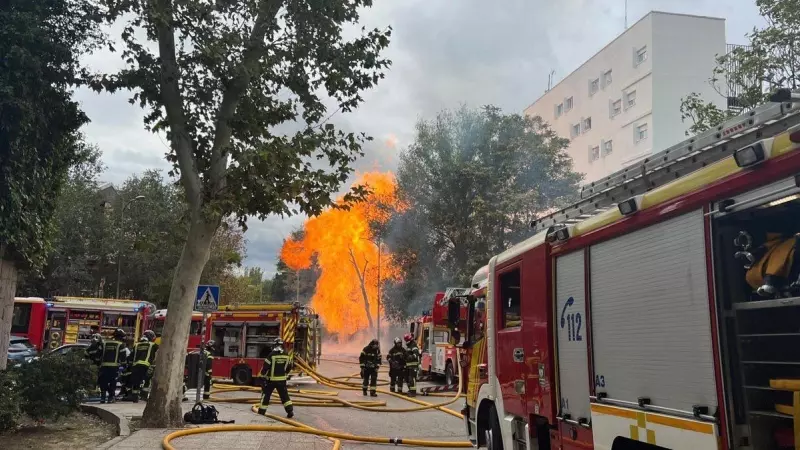 24/10/2023 - Incendio en la zona de colegios mayores de Ciudad Universitaria (Madrid).