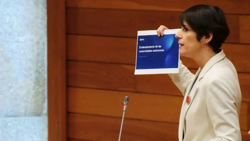 Ana Pontón, este miércoles en el Parlamento de Galicia.
