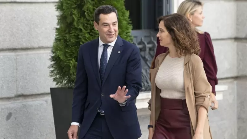 Juan Manuel Moreno Bonilla e Isabel Díaz Ayuso, en el Congreso. Imagen de archivo.