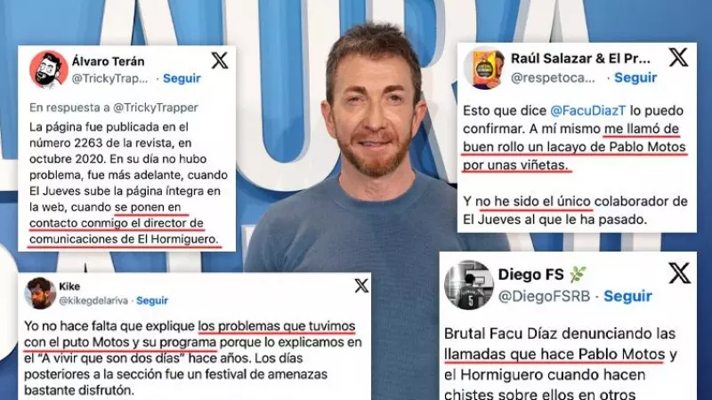 Oleada de mensajes de humoristas que denuncian 'llamadas' por chistes sobre Pablo Motos: 'En 'El Hormiguero' actúan como mafiosos'
