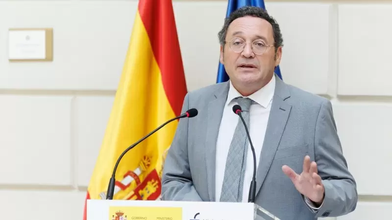 El fiscal general del Estado, Álvaro García Ortiz, durante la presentación de los avances en la transformación digital de la Fiscalía, en la Fiscalía General del Estado, a 20 de septiembre de 2023, en Madrid