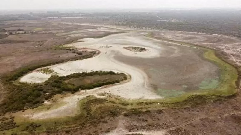 La laguna de Santa Olalla, seca, en una imagen del pasado mes de agosto.