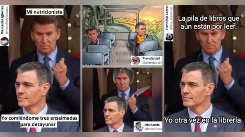 'Cuando el meme se convierte en realidad': los tuits más descacharrantes con una foto de Sánchez y Feijóo