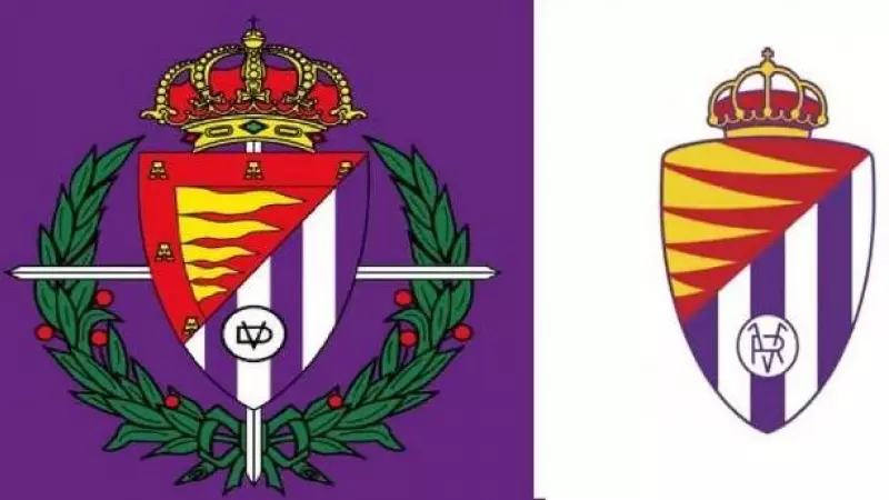 Antiguo escudo del Real Valladolid y el actual.