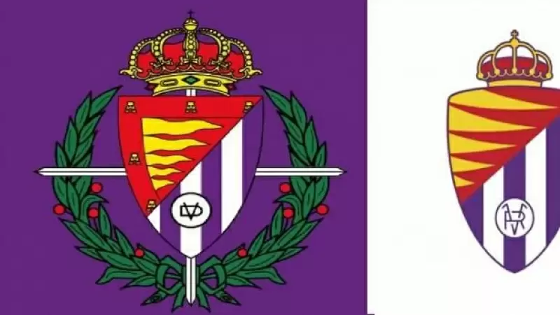 Antiguo escudo del Real Valladolid y el actual.
