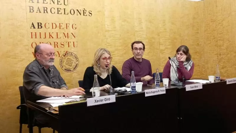 Una imatge del col·loqui organitzat per l'Ateneu Barcelonès i 'Espacio Público'.