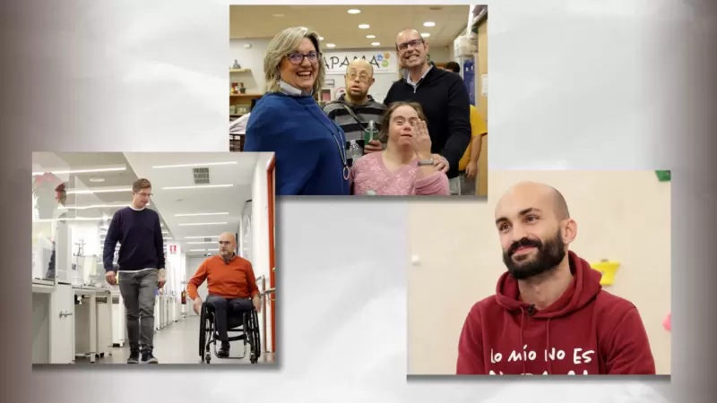 Imágenes de miembros de organizaciones en defensa de los derechos las personas con discapacidad.