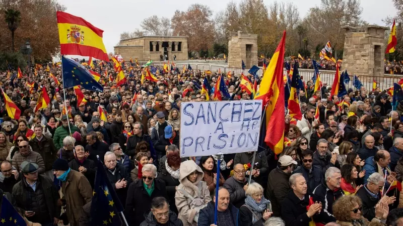 Un acto del PP contra la amnistía, en Madrid, a 3 de diciembre de 2023