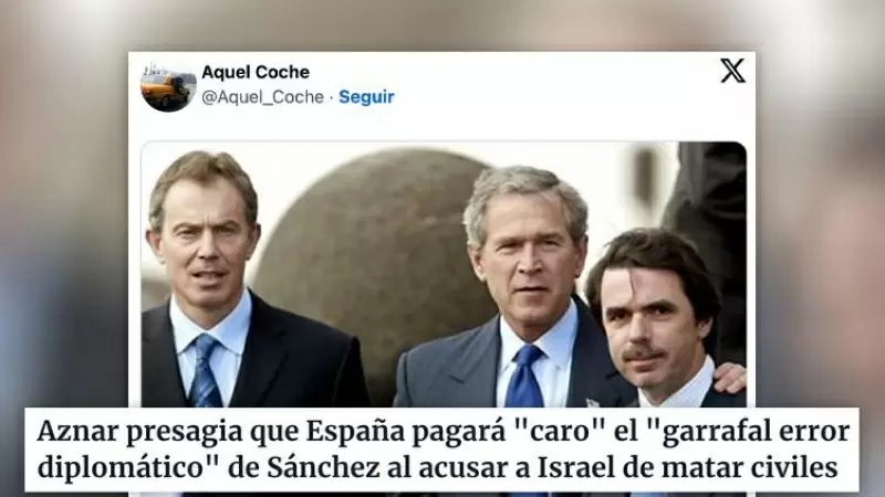 Aznar habla de 'error diplomático' de Sánchez con Israel y le llueven las respuestas: 'El que nos metió en la guerra de Irak...'