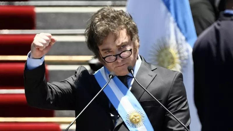 Javier Milei, presidente electo de Argentina, durante su discurso de toma de posesión, a 10 de diciembre de 2023