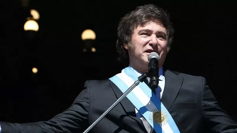 El presidente de Argentina Javier Milei en la Casa Rosada después de su ceremonia de juramento, en Buenos Aires, 10 de diciembre de 2023.
