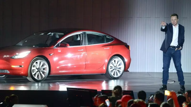 El fundador de Tesla, Elon Musk, con uno de sus vehículos en EEUU, a 28 de julio de 2017.