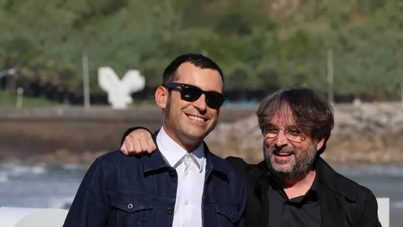 Màrius Sánchez y Jordi Évole durante la presentación del documental en el Festival de Cine de San Sebastián, a 23 de septiembre de 2023.