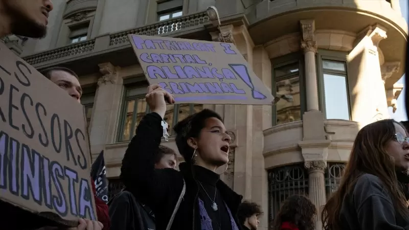 Concentración estudiantil contra la violencia machista el pasado 14 de diciembre en Barcelona (Catalunya).