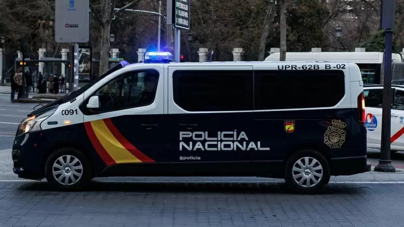Un coche de Policía Nacional, a 10 de febrero de 2022, en Madrid.