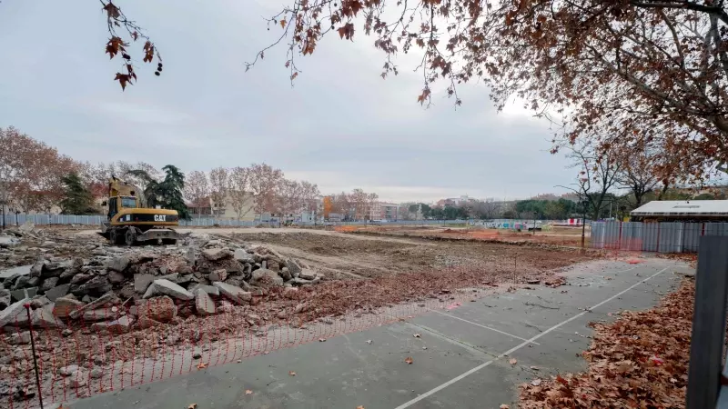 Una zona en obras en el Parque de Comillas, a 28 de diciembre de 2023, en Carabanchel, Madrid