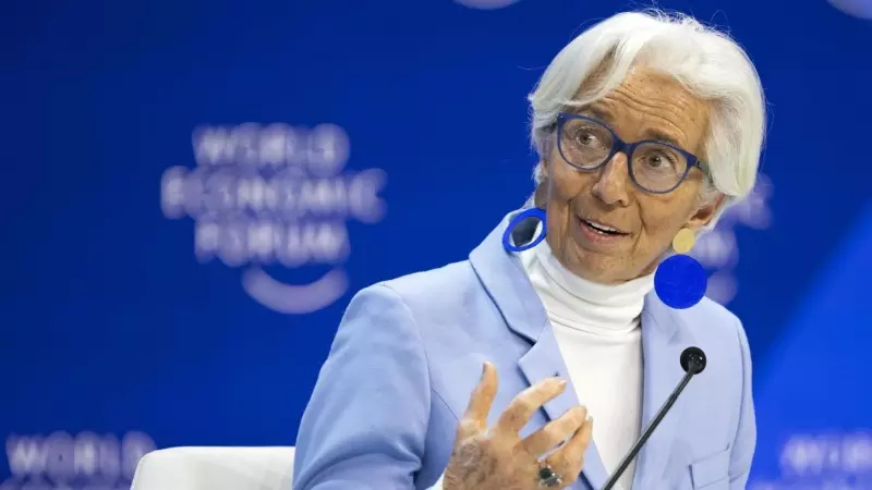 La presidenta del Banco Central Europeo (BCE), Christine Lagarde, durante el Foro Económico Mundial en Davos. EFE/EPA/GIAN EHRENZELLER