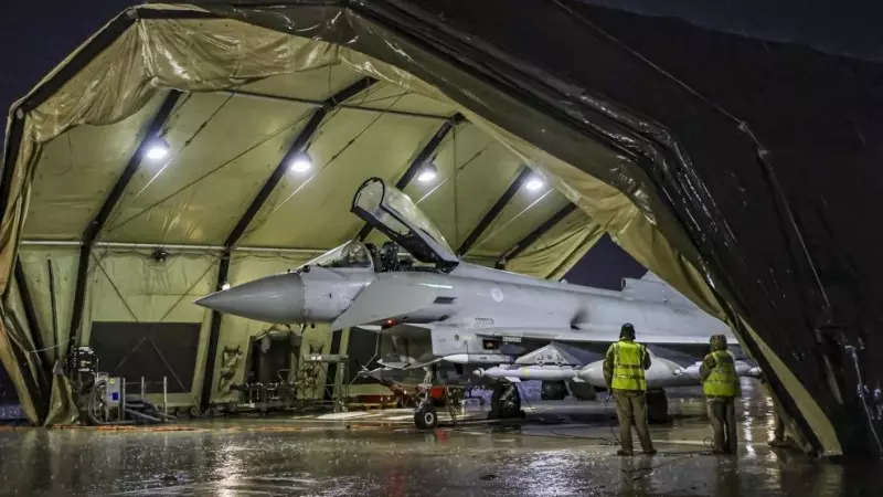 Imagen de uno de los aviones británicos destinados a atacar Yemen, a 22 de enero de 2024, en Chipre.