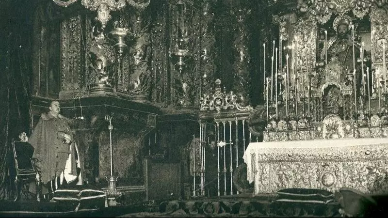 Francisco Franco, en la Catedral de Santiago de Compostela.