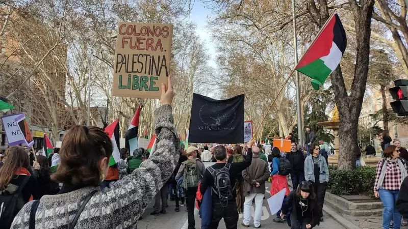 Varios manifestantes en Madrid, a 27 de enero de 2024.