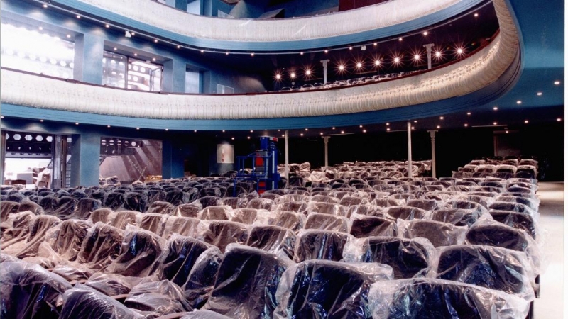 El Teatre Zorrilla de Badalona, en obres, en una imatge d'arxiu.