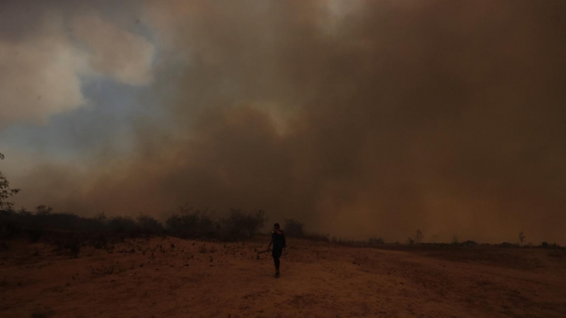 Una nube de humo ocasionada por incendios  en Viña del Mar (Chile), a 4 de febrero de 2024.