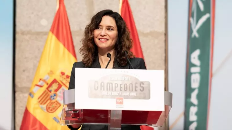 La presidenta de la Comunidad de Madrid, Isabel Díaz Ayuso, durante un acto en Madrid, a 2 de febrero de 2024.
