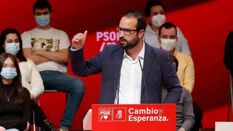 El exprocurador del PSOE Ángel Hernández durante un acto en Soria, a 9 de febrero de 2022.