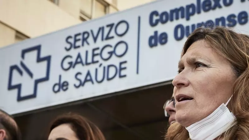Sanitarios gallegos manifestándose por unas condicionales laborales dignas.