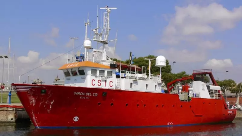 El buque oceanográfico 'García del Cid', perteneciente a la flota del Consejo Superior de Investigaciones Científicas (CSIC).