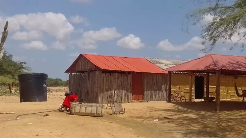 Imagen de algunas de las casas del pueblo de la Guajira colombiana.