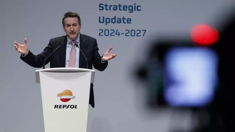 El consejero delegado de Repsol, Josu Jon Imaz, durante la presentación del plan estratégico y de los resultados de la petrolera en 2023, en su sede en Madrid. EFE/ Mariscal