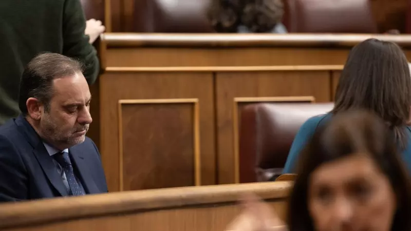 23/02/2024 El exiministro de Transportes y diputado del PSOE José Luis Ábalos durante una sesión plenaria, en el Congreso de los Diputados, a 22 de febrero de 2024.