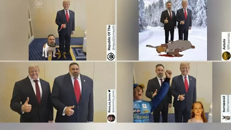 Los memes más tronchantes de la foto Trump y Abascal: 'Parece una excursión al Museo de Cera'