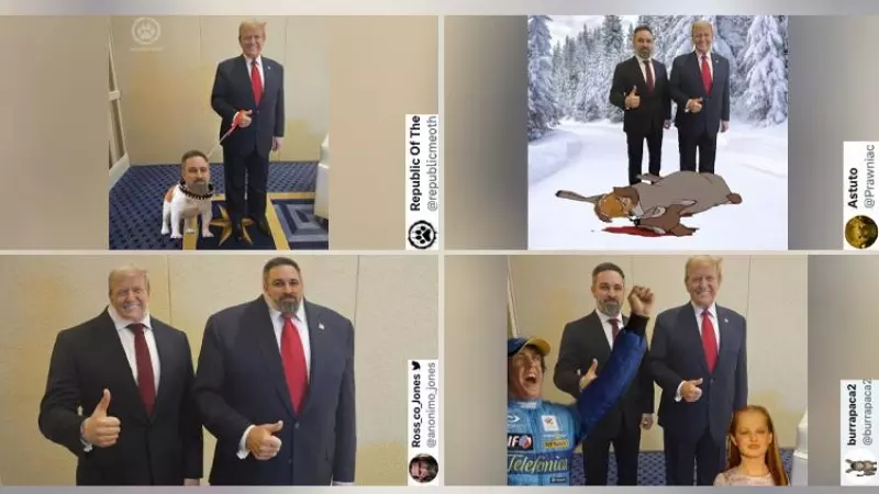Los memes más tronchantes de la foto Trump y Abascal: 'Parece una excursión al Museo de Cera'