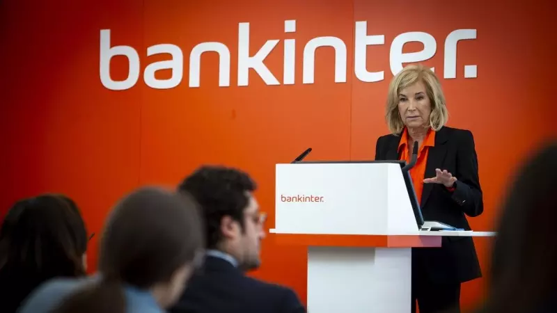 La consejera delegada de Bankinter, María Dolores Dancausa, durante la presentación de los resultados anuales del banco en 2023. E.P./Juan Barbosa