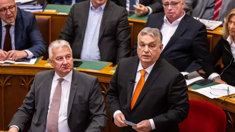 El primer ministro húngaro, Viktor Orbán, durante la votación celebrada en Budapest, a 26 de febrero de 2024.