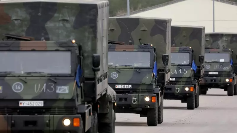 Foto de archivo de varios vehículos militares de la OTAN en Polonia.