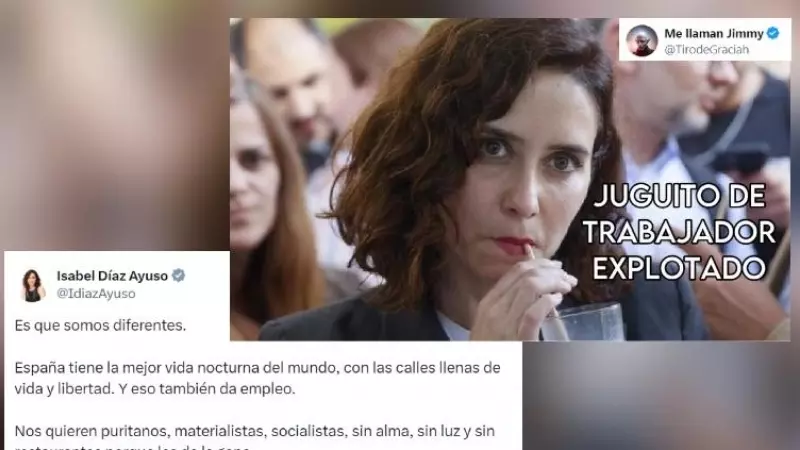 Ayuso critica las palabras de Yolanda Díaz sobre la hostelería y enciende a los tuiteros